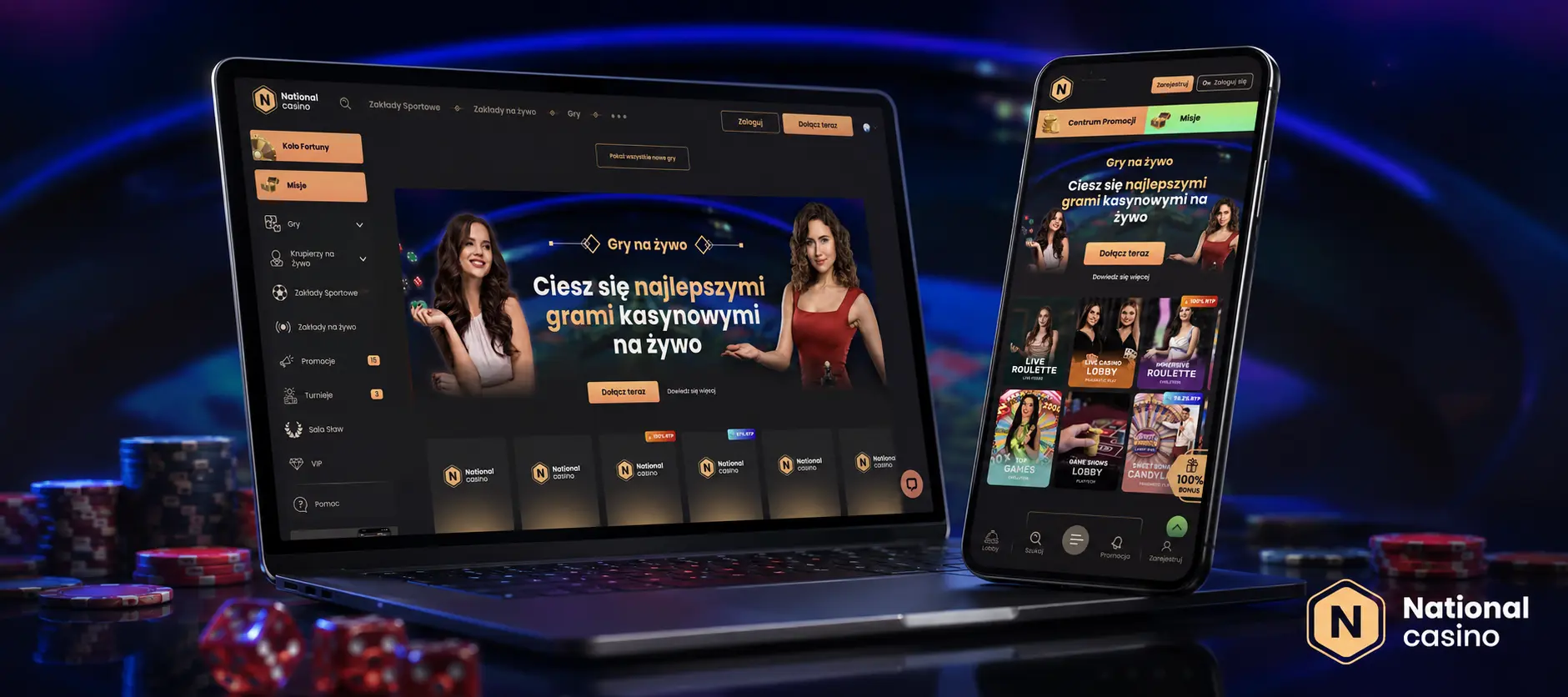 Jak rozpocząć gry live w National Casino?